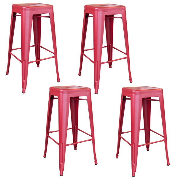 Amerihome Indoor/Outdoor 30" Metal Bar Stool Set, PK4 BSZR30SET - main